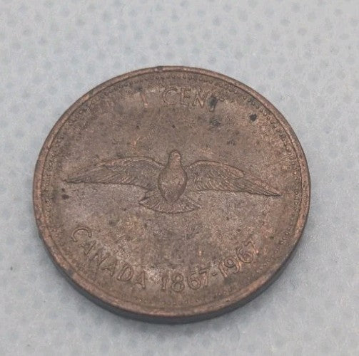 1967 1 Cent Canada Circulated Canadian Penny0
