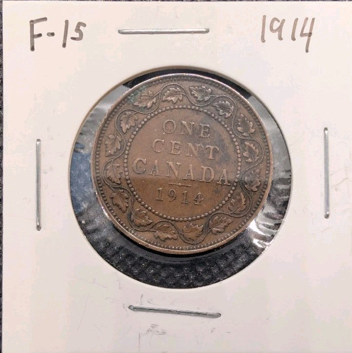 CANADA - 1914 Large Canadian 1 Cent Penny - F-150
