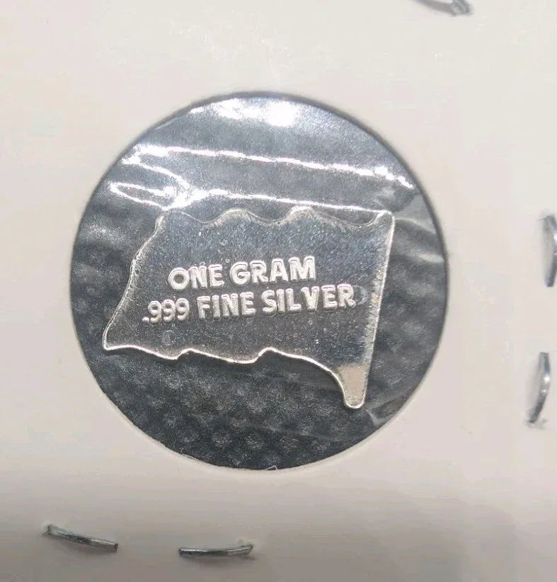1g .999 Silver American Flag Silver Bullion gram - NumisFind