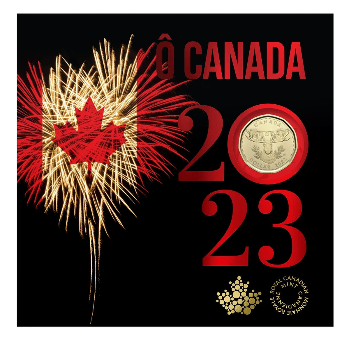 2023 Canada Uncirculated  5 coin SET - O Canada - special loon obverse & reverse0