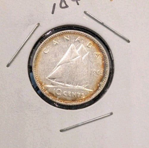 Canada 1949 10 CENT  -  EF-45 0.8 Silver coin canada0
