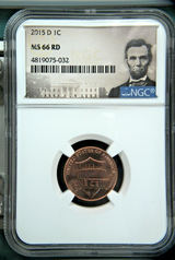 2015 D Lincoln SHIELD Cent 1c NGC MS 66 RD Lincoln Portrait Label0
