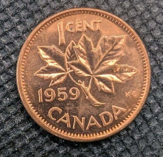 Rare Canada 1959 BU Small Cent Penny.0
