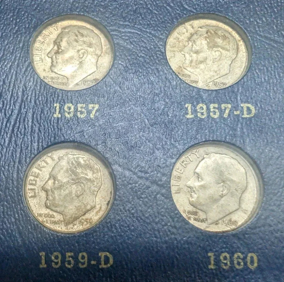 1946-1966 Roosevelt Dime Complete Set Of 50 Coins Album Circulated And Unc - NumisFind