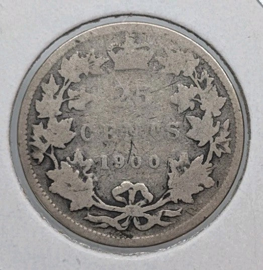 1900 Canada Silver Quarter 25 Cents - Queen Victoria0