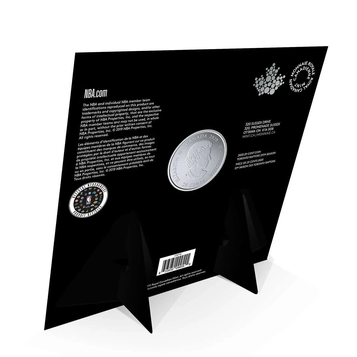 2020 25-Cent Toronto Raptors 25th Season Coin - Commemorative Coin card1
