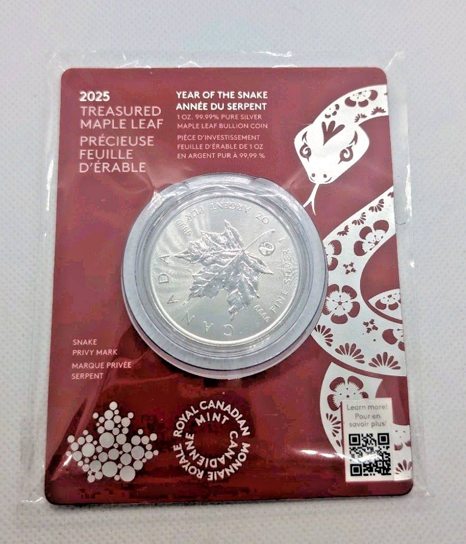 2025 Treasured Silver Maple Leaf  1oz .9999 - Year Of The Snake Privy4