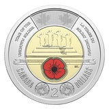 2025 Canada $2 Unknown Soldier Coin Toonie Remembrance Poppy Colorized/Non-Color3