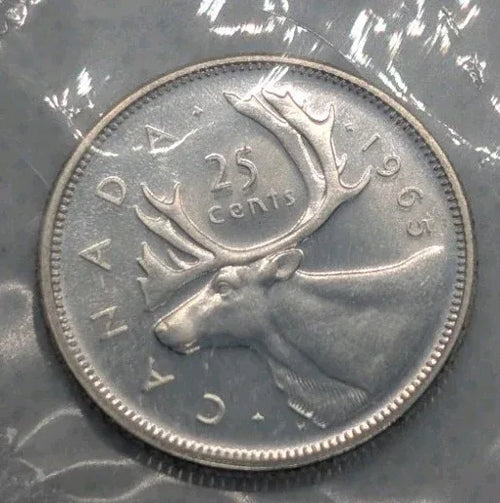 1965 Canadian 25 Cents .800 Silver QuarterDollar Queen Elizabeth II - BU Sealed - NumisFind