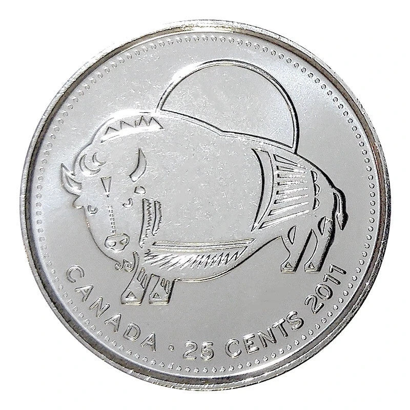 2011 Bison Legendary Nature Canada Twenty-five 25 cent Coin Quarter Elizabeth0