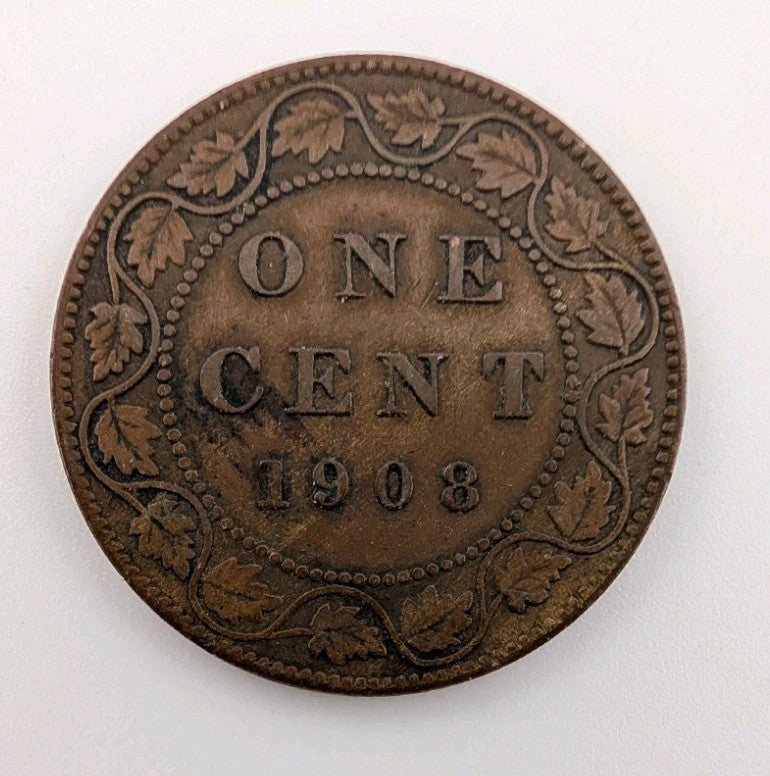 CANADA - 1908 Large Canadian 1 Cent Penny - G-40