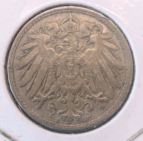 1908J Germany 10 Pfennig Coin – German Empire WWI Era Vintage Pfennig1