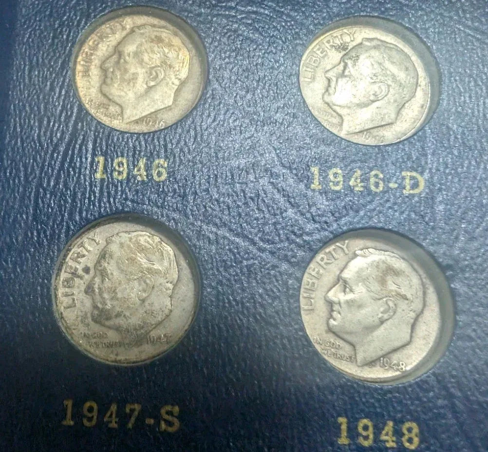 1946-1966 Roosevelt Dime Complete Set Of 50 Coins Album Circulated And Unc - NumisFind