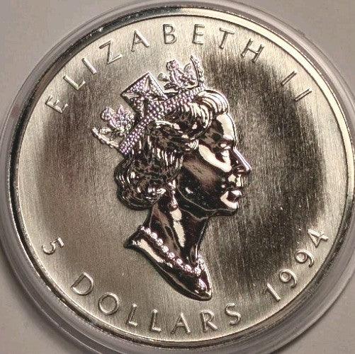 1994 Canada $5 Silver Maple Leaf 1oz 9999 Pure Coin Sealed in a Case with Box - NumisFind