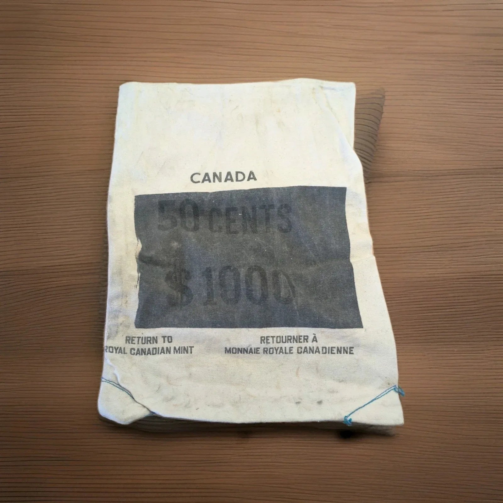 Lot of 2 Vintage Bank Bag Canada 50 Cents $1000 + No writing Royal Canada Mint - NumisFind