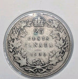 1930 Canadian Quarter - Canada 25 Cent Silver Coin - Circulated0