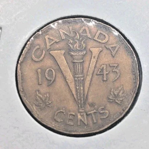 1943 Canada Tombac Five Cents Coin. UNC Nickel 5 cents 5c - NumisFind