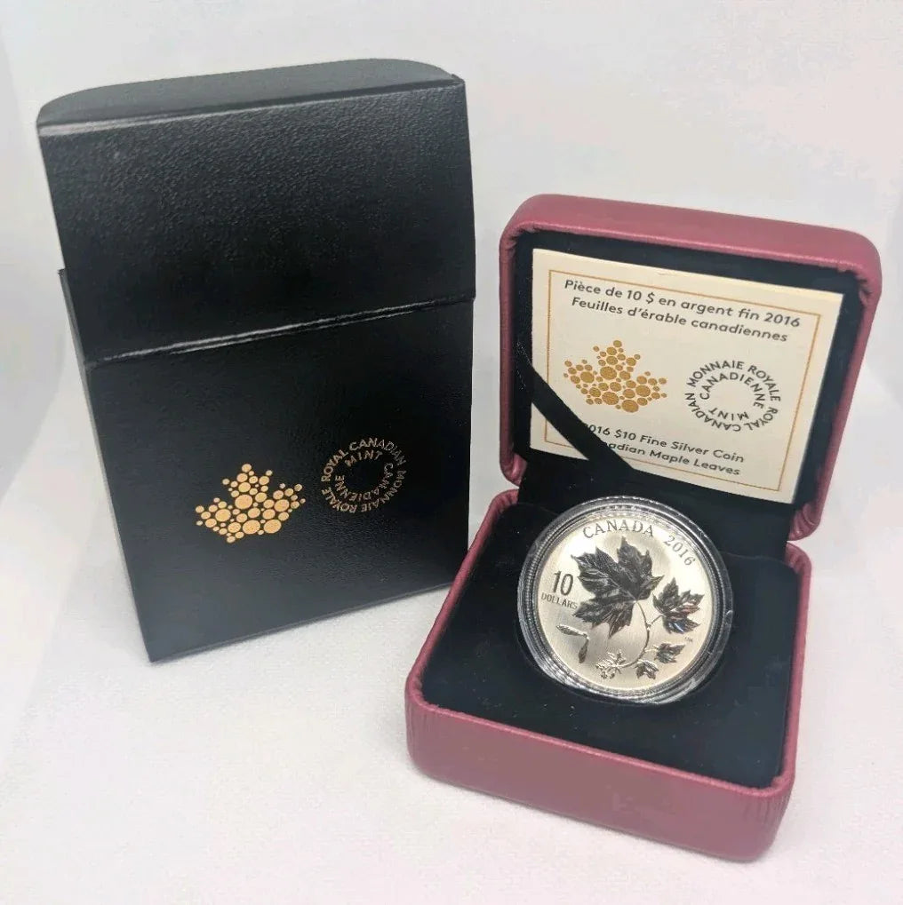 2016 Canada $10 Maple Leaves 9999 Fine Silver Coin RCM Mint - NumisFind