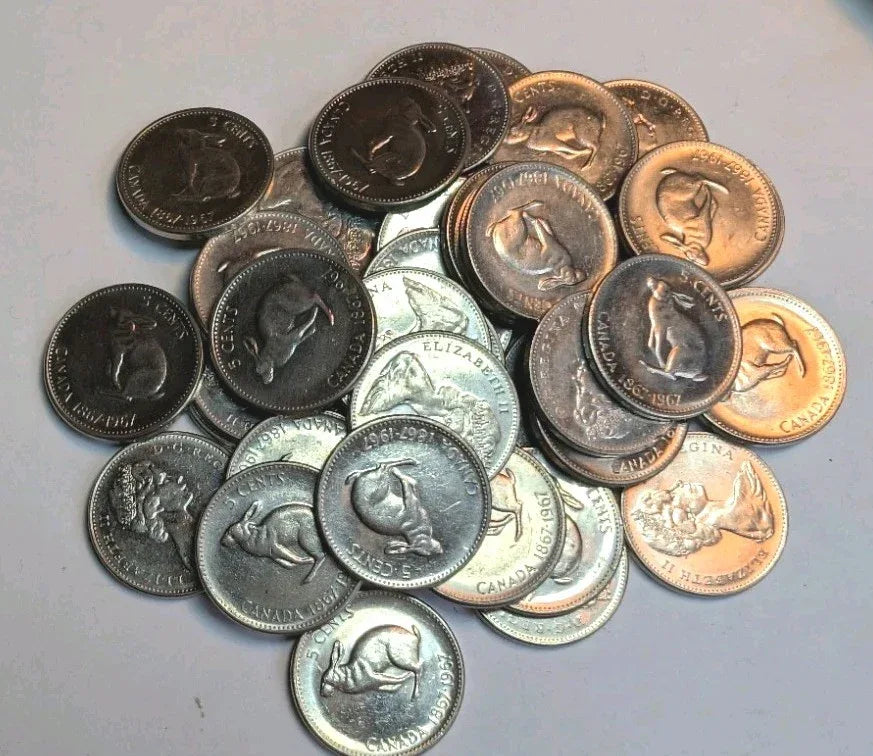 Bunny 1967 Canada Centennial 5 Cents AU SHIPPING LOW COST - NumisFind
