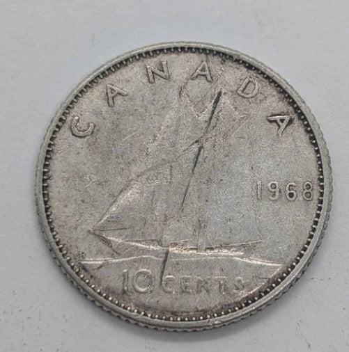 Canada 1968 10 cents Elizabeth II Canadian Silver Dime0