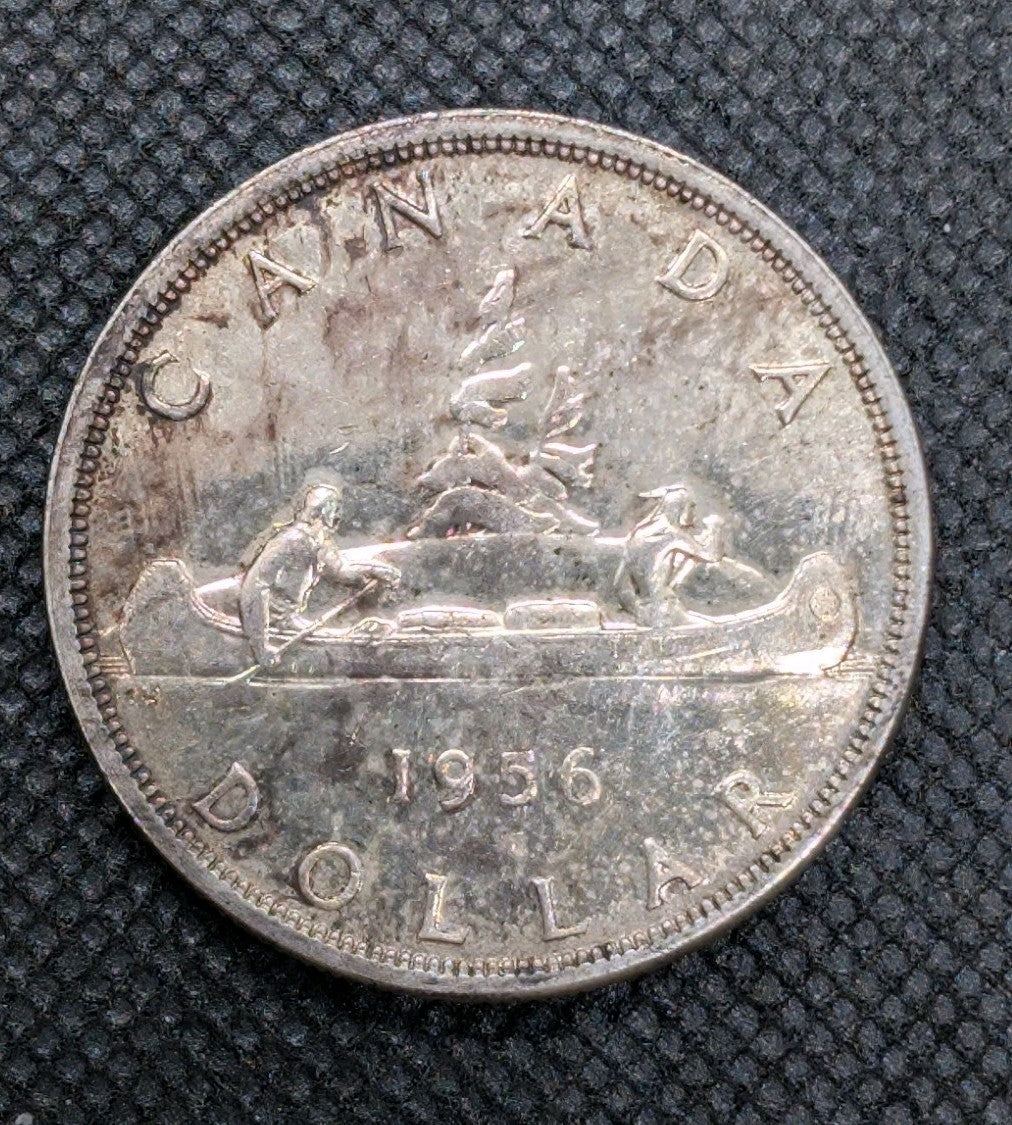 1956 Silver Dollar Canada AU 80% Silver - 0.6oz of silver0