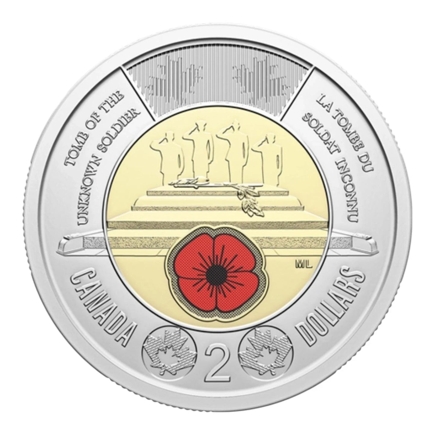 Canada 2025 Tomb of the Unknown Soldier Colourized & Plain BU Toonie Set!!1