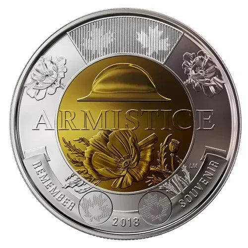 2018 Canada Armistice - WWI end $2 COLOURED AND NON COLOURED Toonie -- from roll - NumisFind