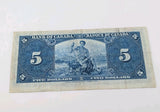 Canada 1937 $5 Five Dollar Banknote Coyne - Towers Fine/VeryFine1