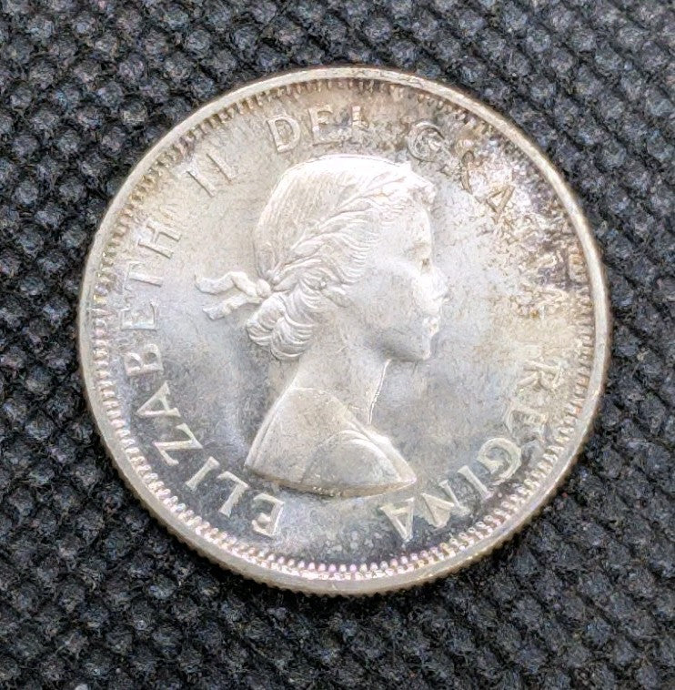 1959  Canada Silver Caribou 25 Cents UNC1