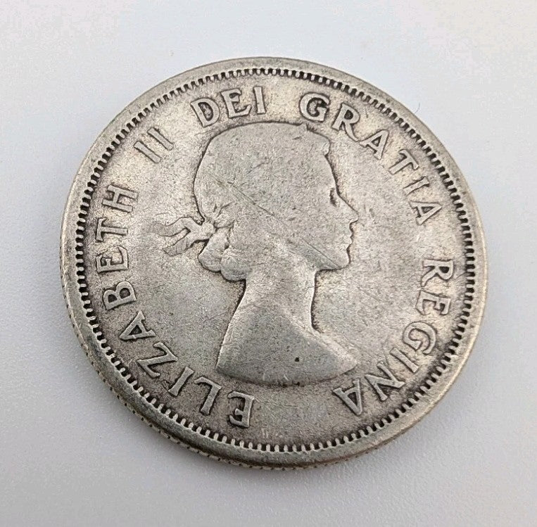 Canada 1958 25 Cents 25c Canadian Caribou Quarter Coin - 80% Silver - ASW .150oz1