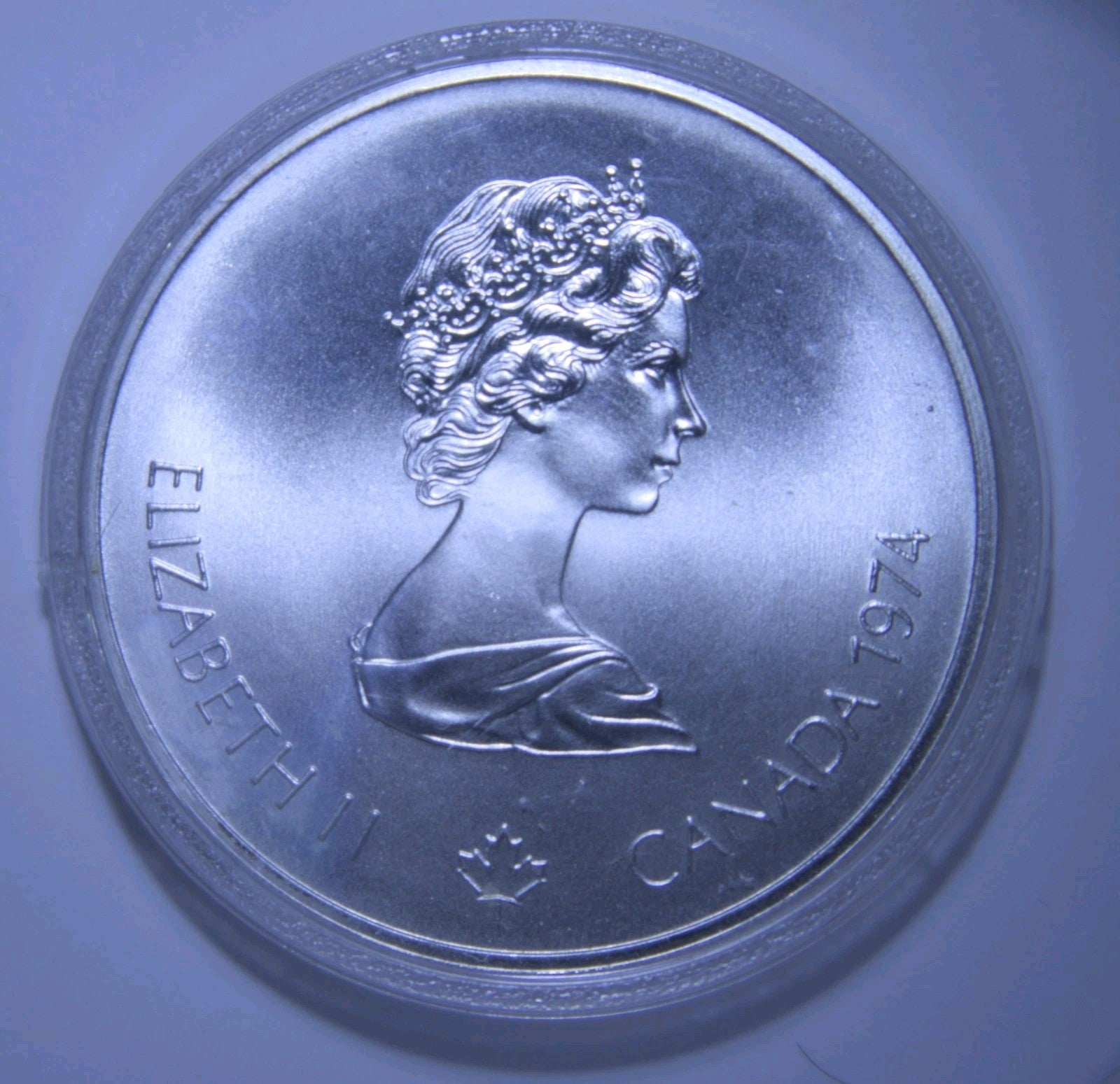 1974 Montreal Olympics .925 SILVER $5 Coin  - Olympic Rings1