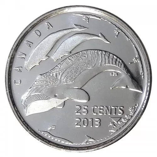 Canada 2013 Arctic Symbols Beluga 25 Cents BU Canadian Quarter0