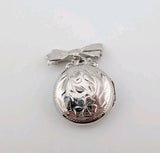 Ladye Fayre Sterling Silver Photo Locket - Vintage Hand Carved -0