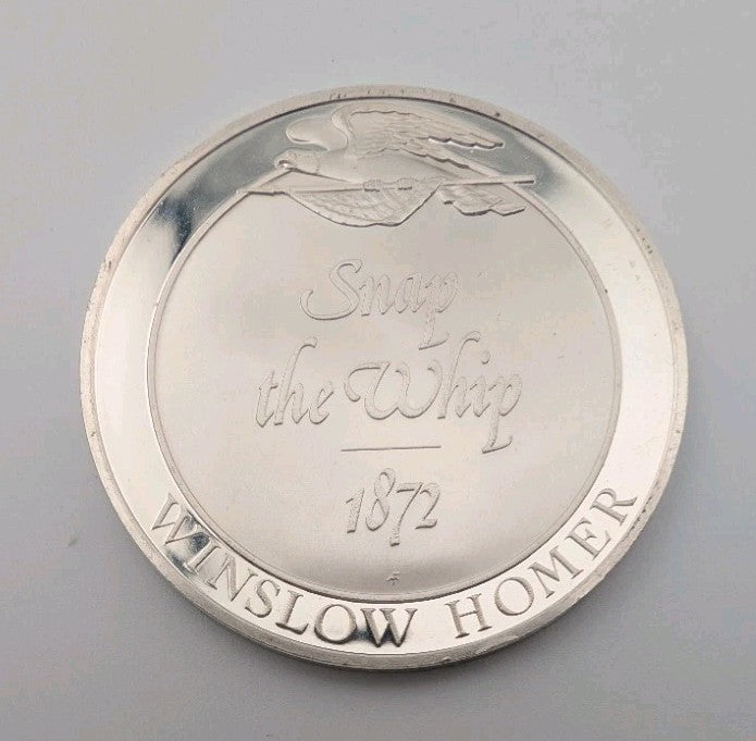 Sterling Silver Medal 31.5g - Snap The whip 1872 Winslow Homer - Proof finish1