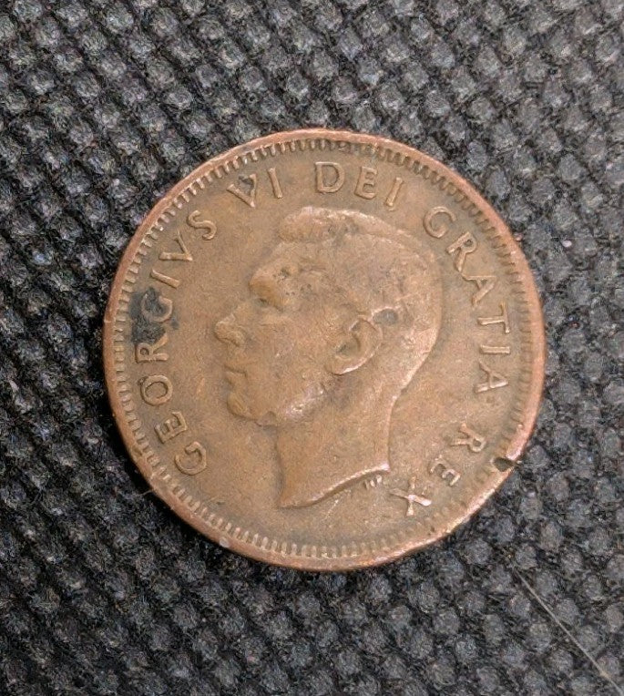 1950 Canada Small Cent Canadian 1 penny coin1