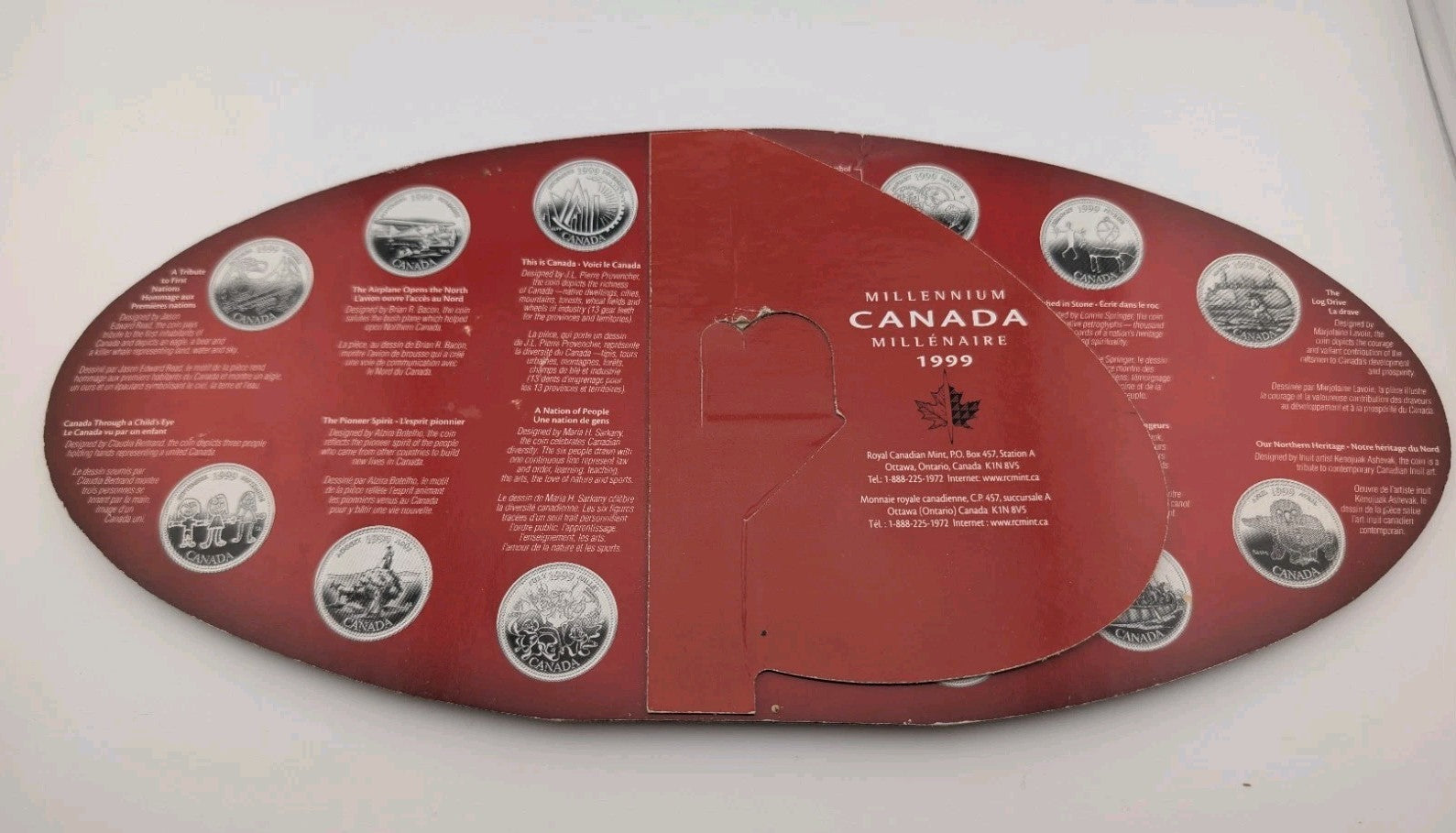 1999 Canada Millennium 12x Quarter (25c) Oval Coin Set.1