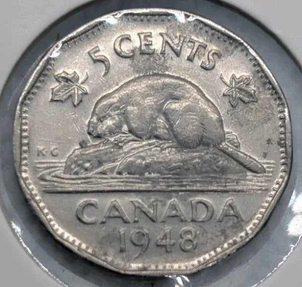 1948 Canada 5 Cent George VI Canadian Nickel Coin Five Cents - NumisFind