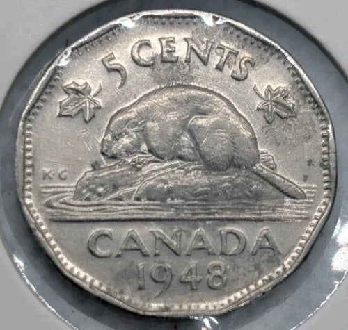 1948 Canada 5 Cent George VI Canadian Nickel Coin Five Cents - NumisFind