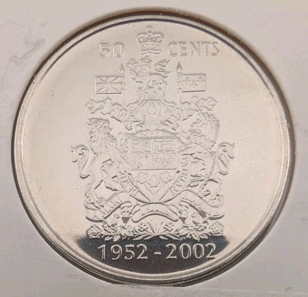 2002 Canada 50 Cents（1952-2002) Golden Jubilee Coin 1