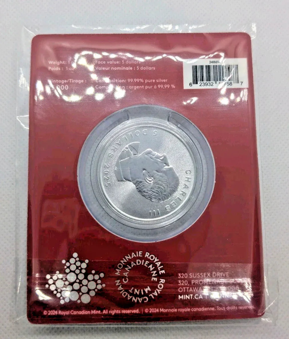 2025 Treasured Silver Maple Leaf 1oz .9999 - Year Of The Snake Privy - NumisFind