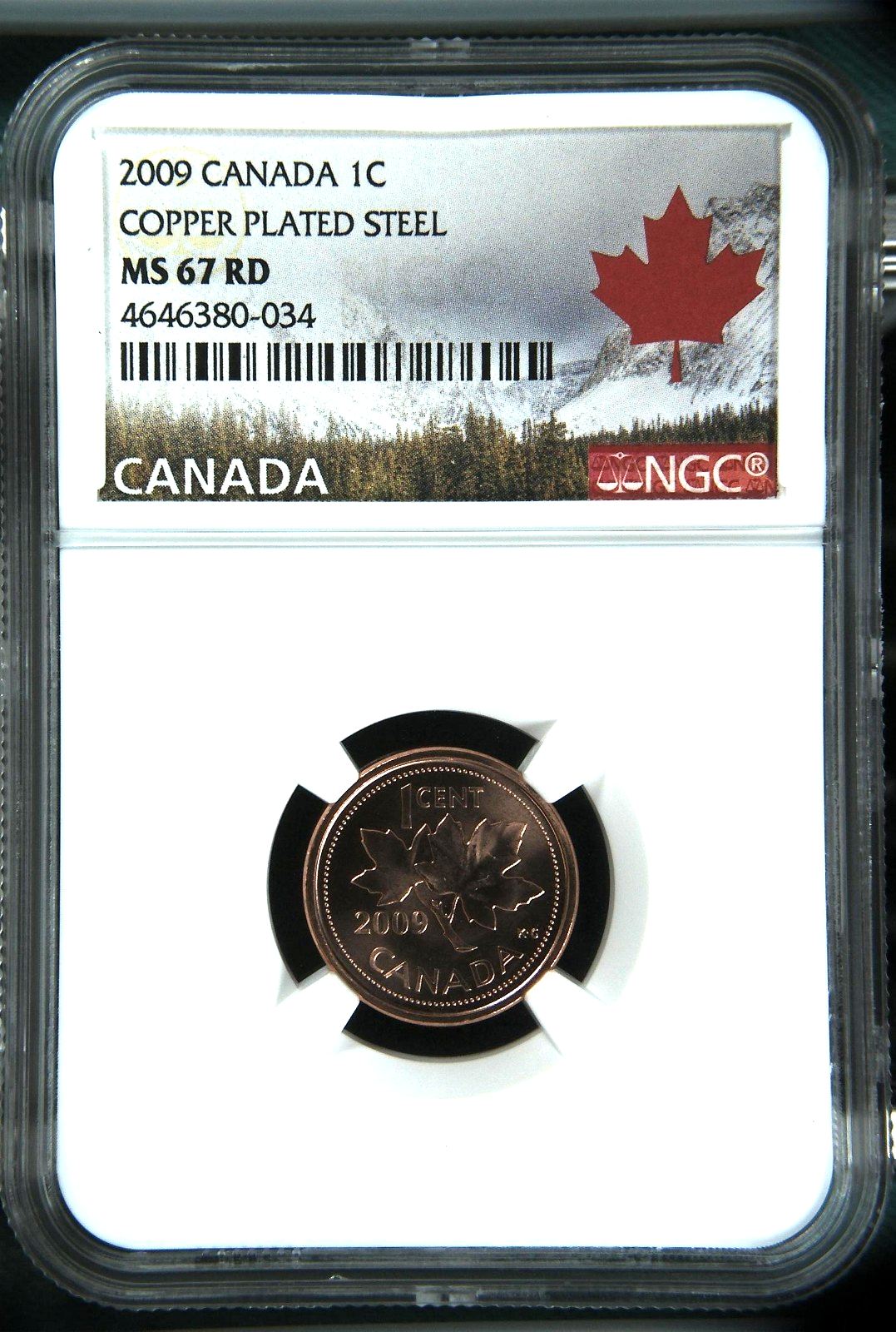 Canada one 1C Cent Coin 2009 NGC MS 67 RD Queen Elizabeth II Canadian Coin0