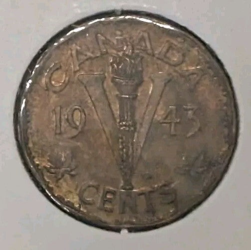 1941 1942 1943 TOMBAC Canada Five Cent 5c - LOT OF 3 Circulated Coins5