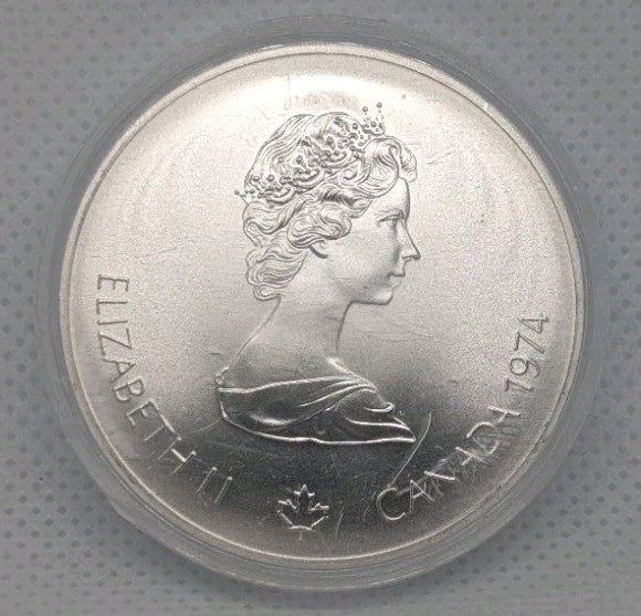 1976 Montreal Olympics 5 Five Dollar Silver Coin Canoe 1974 BU1