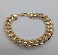 Men's 18k Gold Plated Curb Cuban Chain Link Bracelet 0