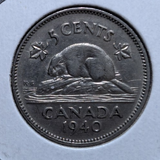 1940 Canada 5 Cent George VI Canadian  Nickel Coin Five Cents0