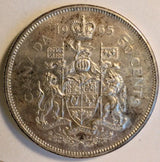 1965 Canadian 50 Cents .800 Silver Half Dollar Queen Elizabeth II - Circ - NumisFind