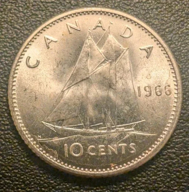 Canada 1966 10 cent silver UNC MS - 0.8 Silver Coin - NumisFind
