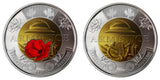 2018 Canada Armistice - WWI end $2 COLOURED AND NON COLOURED Toonie -- from roll - NumisFind