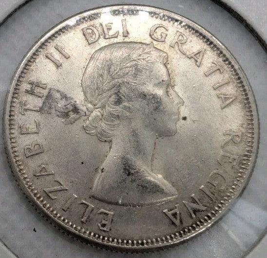 1962 Canadian 50 Cents .800 Silver Half Dollar Queen Elizabeth II - NumisFind
