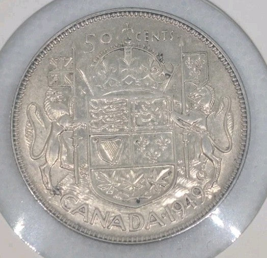 1949 CANADA SILVER 50 CENTS COIN - 0.8 Silver coin0